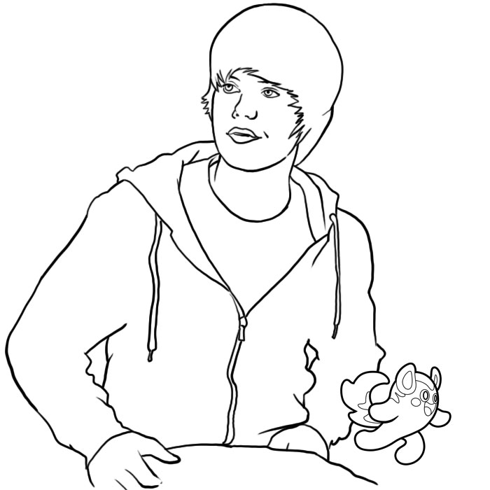 coloriage justin bieber assis